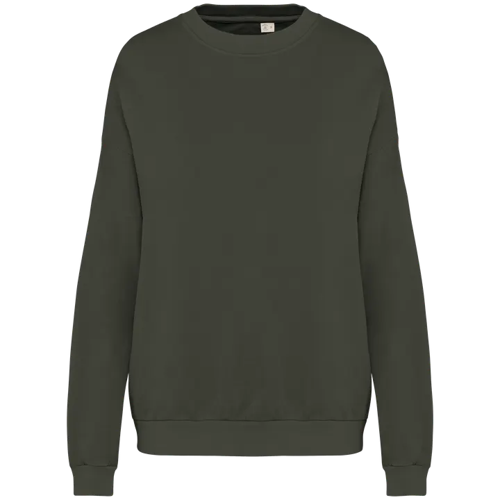 Sweat-shirt écoresponsable oversize French Terry unisexe Washed Organic Khaki