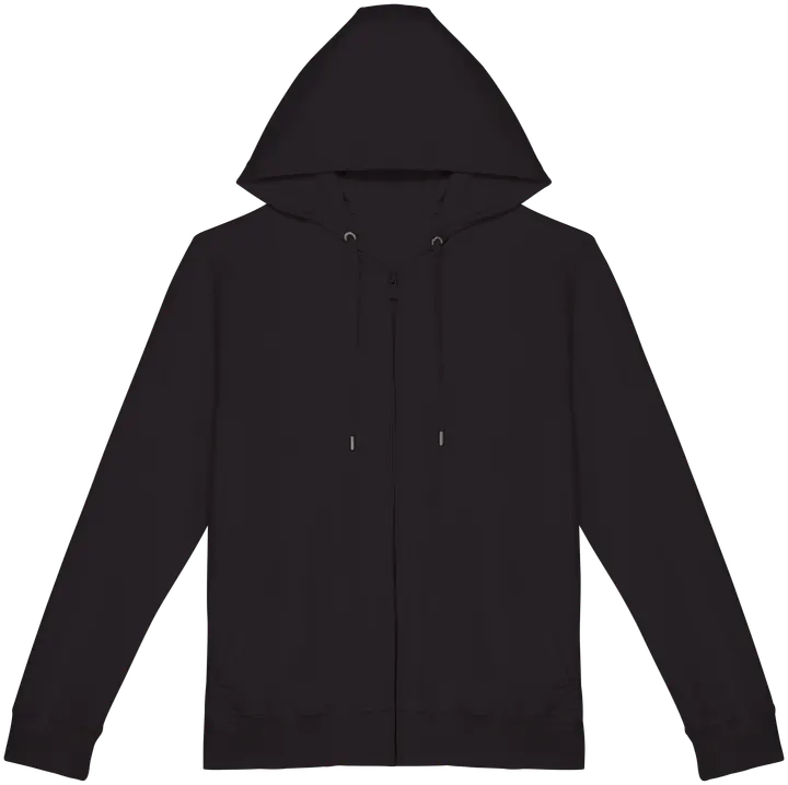 Sweat-shirt écoresponsable zippé à capuche French Terry unisexe Washed black