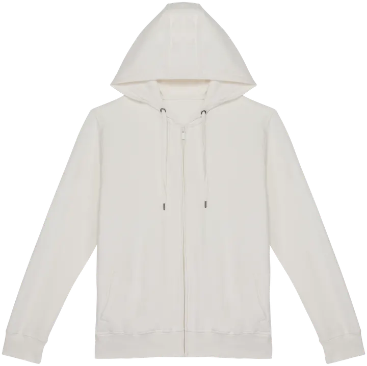 Sweat-shirt écoresponsable zippé à capuche French Terry unisexe Washed Ivory