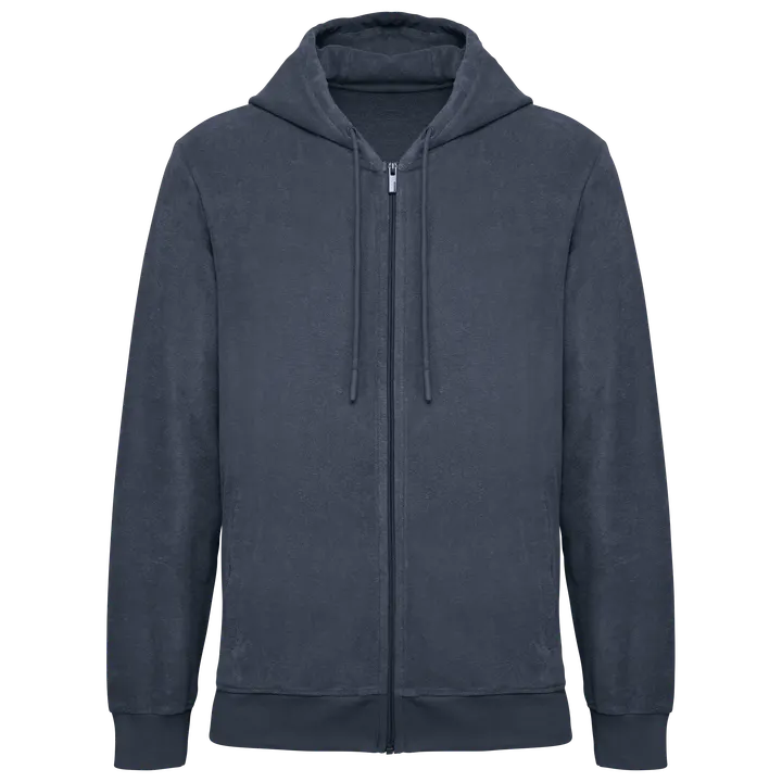 Sweat-shirt écoresponsable en éponge zippé à capuche homme Navy Blue