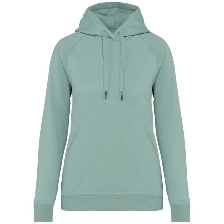 Sweat-shirt écoresponsable à capuche raglan femme Jade Green