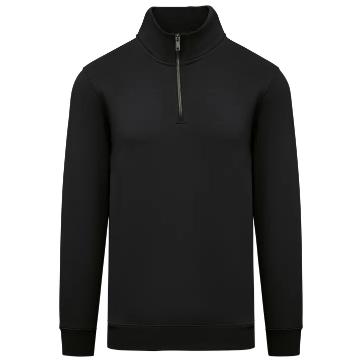 Sweat-shirt écoresponsable à col montant zippé homme Black