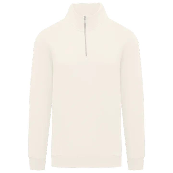Sweat-shirt écoresponsable à col montant zippé homme Ivory