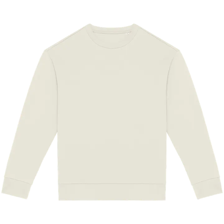 Sweat-shirt écoresponsable à col rond à épaules tombantes molleton gratté unisexe Ivory