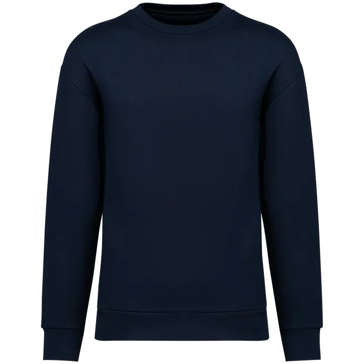 Sweat-shirt écoresponsable à col rond à épaules tombantes molleton gratté unisexe Navy Blue