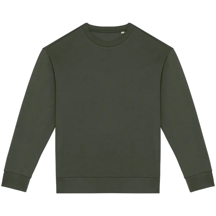 Sweat-shirt écoresponsable à col rond à épaules tombantes molleton gratté unisexe Organic Khaki
