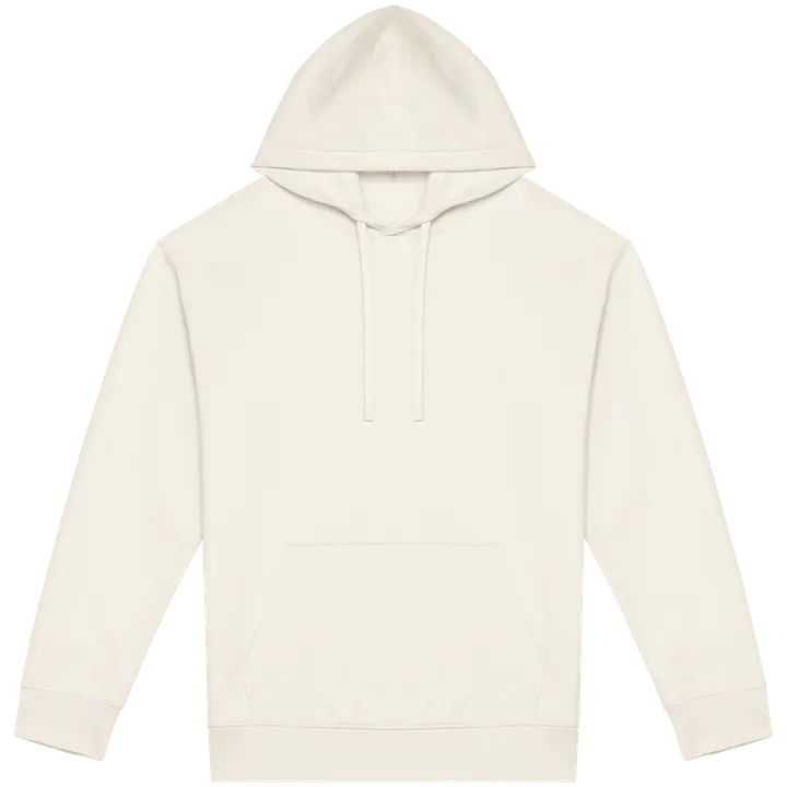 Sweat-shirt écoresponsable à capuche à épaules tombantes molleton gratté unisexe Ivory