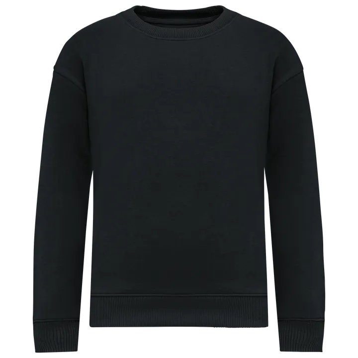 Umweltfreundliches Oversize Sweatshirt mit Rundhalsausschnitt für Kinder Black