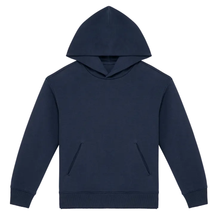 Umweltfreundliches Oversize Kapuzensweatshirt für Kinder Navy Blue