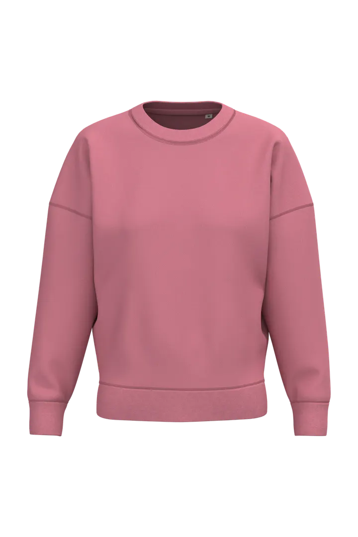 Sweat-shirt écoresponsable à col rond à épaules tombantes femme Antique Rose