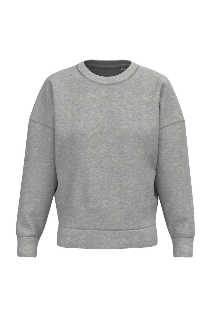 Sweat-shirt écoresponsable à col rond à épaules tombantes femme Moon Grey Heather