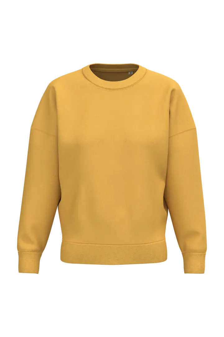 Sweat-shirt écoresponsable à col rond à épaules tombantes femme Sun Yellow