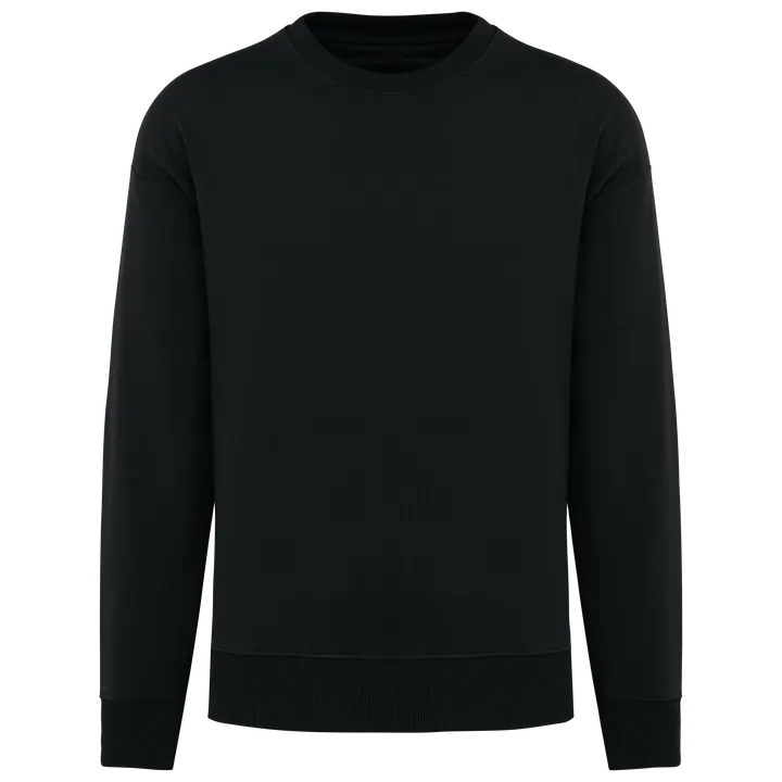 Umweltfreundliches Oversize Unisex-Sweatshirt mit Rundhalsausschnitt Black