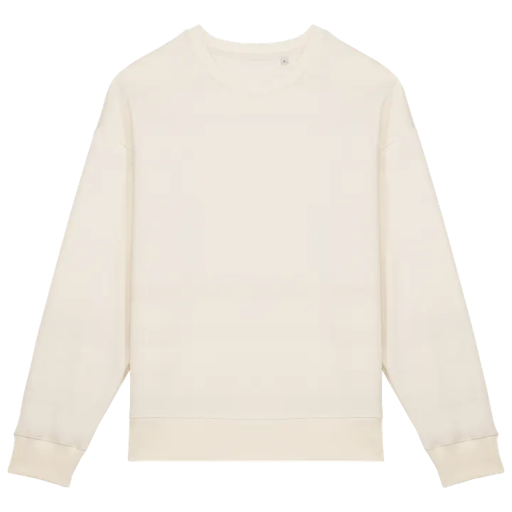 Umweltfreundliches Oversize Unisex-Sweatshirt mit Rundhalsausschnitt Ivory
