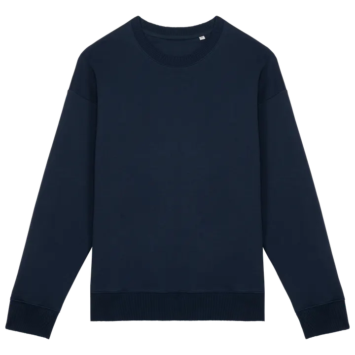 Umweltfreundliches Oversize Unisex-Sweatshirt mit Rundhalsausschnitt Navy Blue