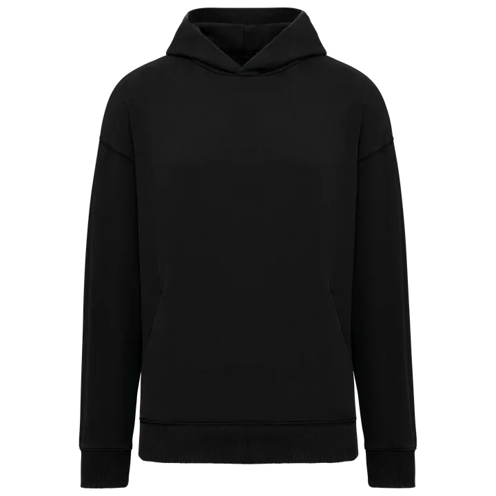 Ausgewaschenes umweltfreundliches Oversize Unisex-Kapuzensweatshirt Washed black