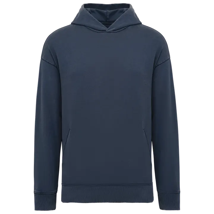 Ausgewaschenes umweltfreundliches Oversize Unisex-Kapuzensweatshirt Washed Navy Blue