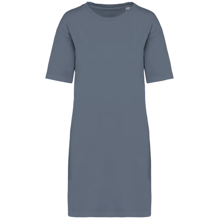 Robe t-shirt écoresponsable délavée femme Washed Mineral Grey