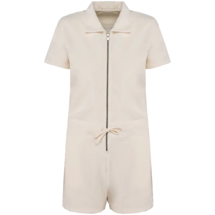 Combinaison short écoresponsable en éponge femme Ivory