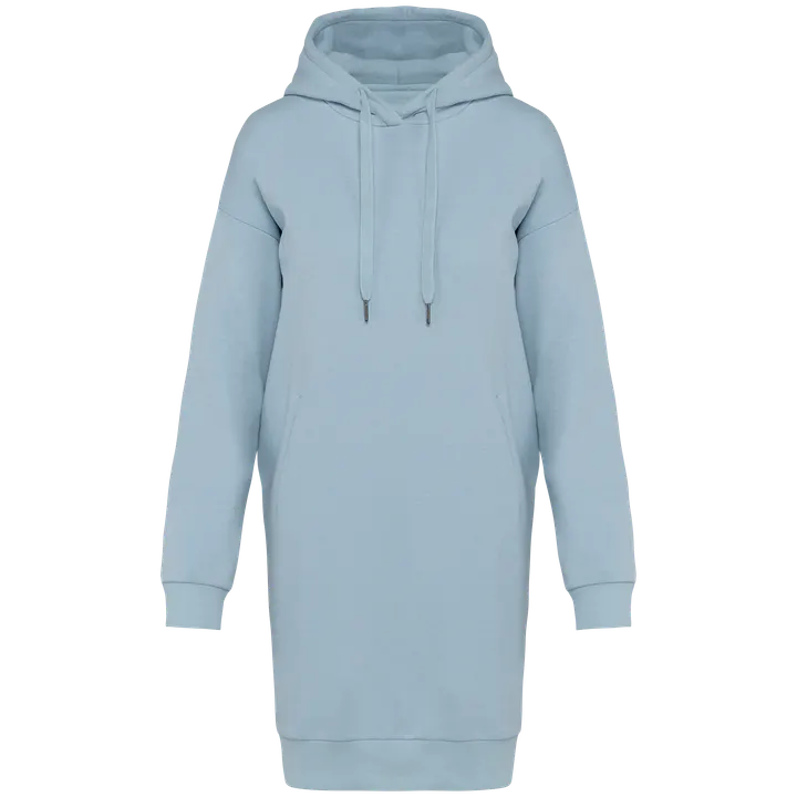 Robe sweat-shirt écoresponsable à capuche femme Aquamarine
