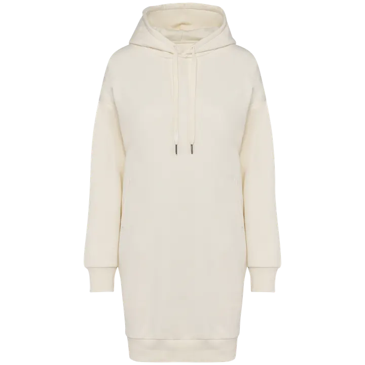 Robe sweat-shirt écoresponsable à capuche femme Ivory