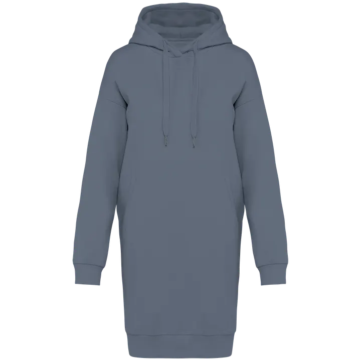 Robe sweat-shirt écoresponsable à capuche femme Mineral Grey