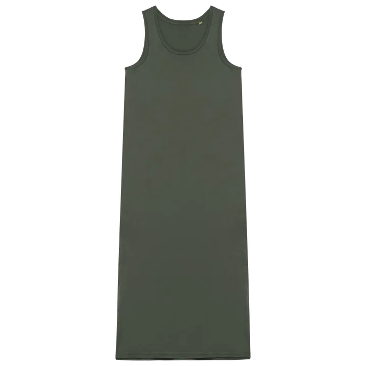 Robe écoresponsable délavée en jersey femme Washed Organic Khaki