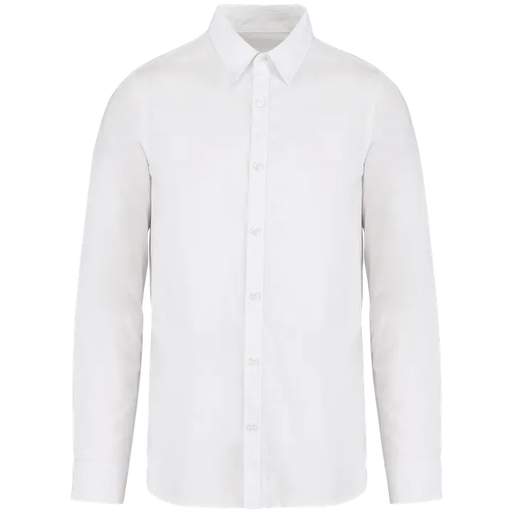 Umweltfreundliches ausgewaschenes Herrenhemd Washed white