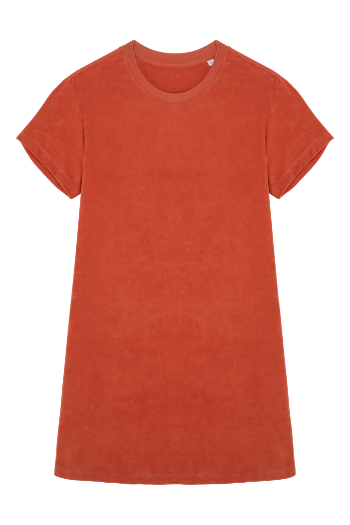 Robe t-shirt écoresponsable en éponge à épaules tombantes femme Pomelo