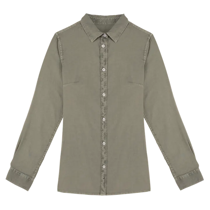 Chemise écoresponsable délavée femme Washed Pale Khaki