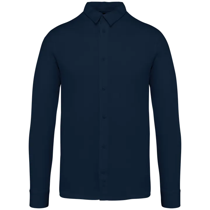Umweltfreundliches Herrenhemd aus Jersey Navy Blue