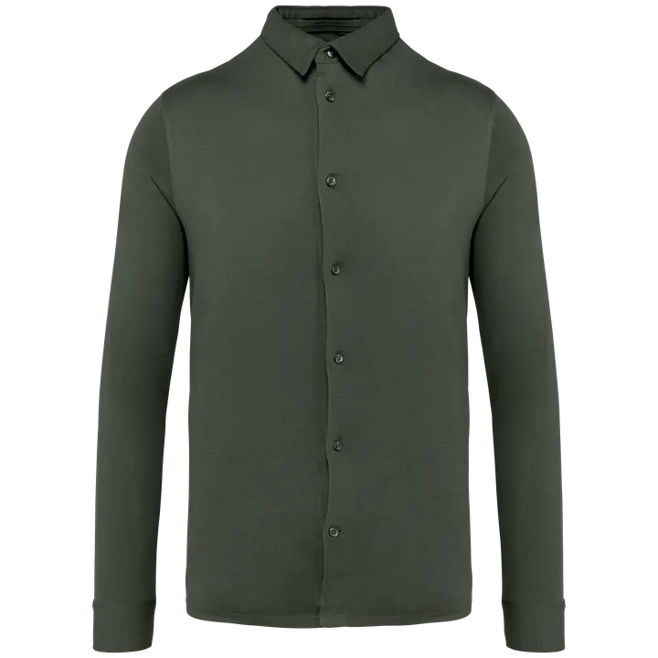 Umweltfreundliches Herrenhemd aus Jersey Organic Khaki
