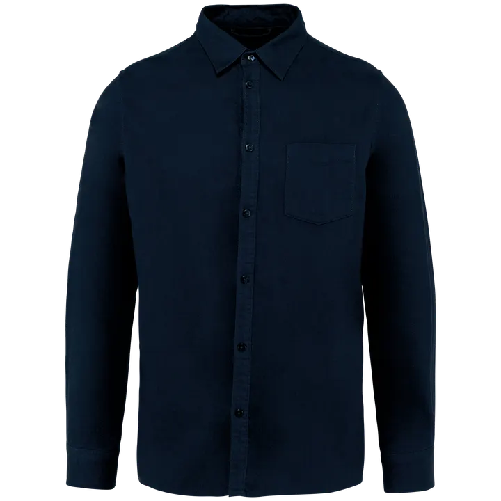 Umweltfreundliches Herren-Flanellhemd Navy Blue