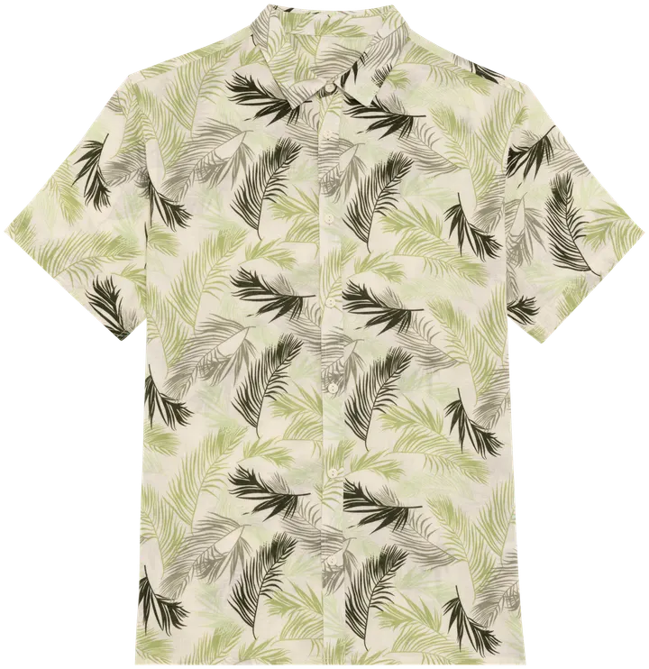 Chemise imprimé végétal homme Ivory Palm Leaves