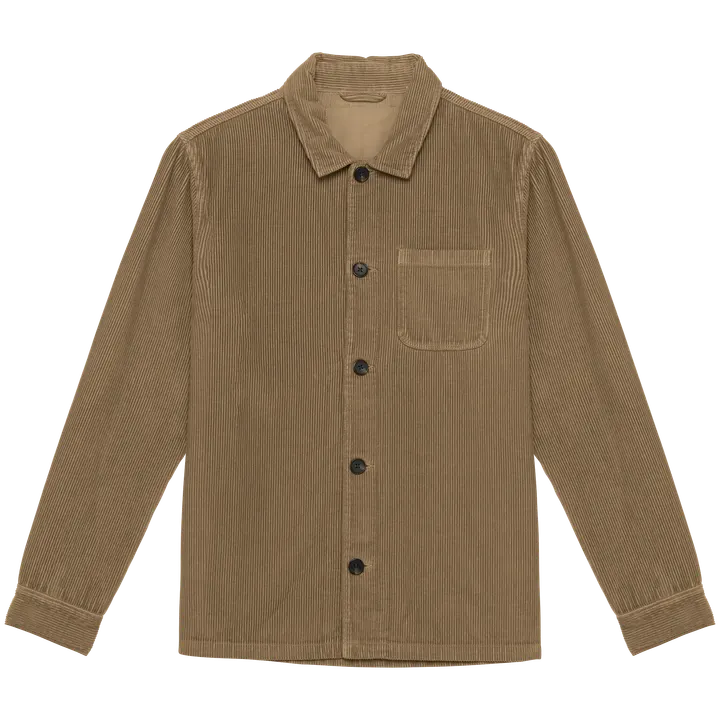 Veste écoresponsable en velours côtelé homme Washed Dark Camel
