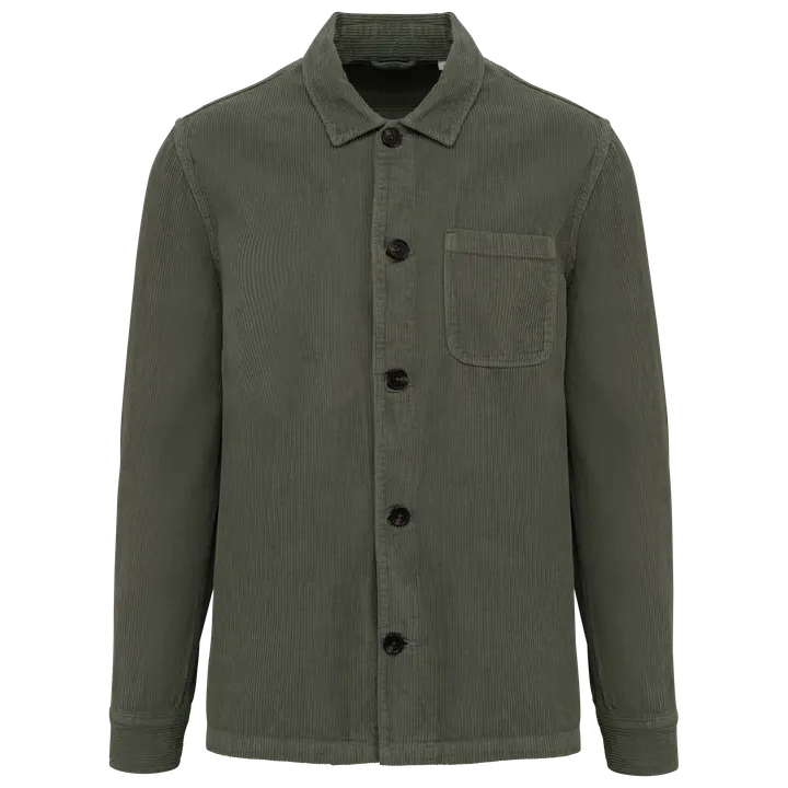 Veste écoresponsable en velours côtelé homme Washed Organic Khaki