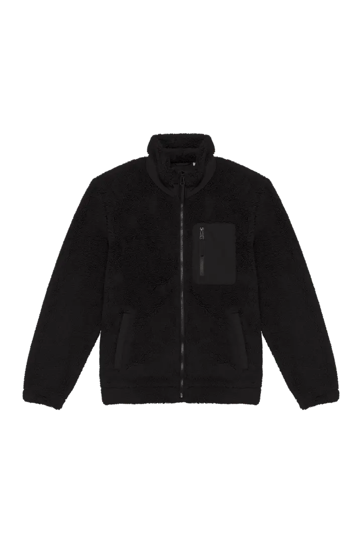 Veste écoresponsable en sherpa unisexe Black