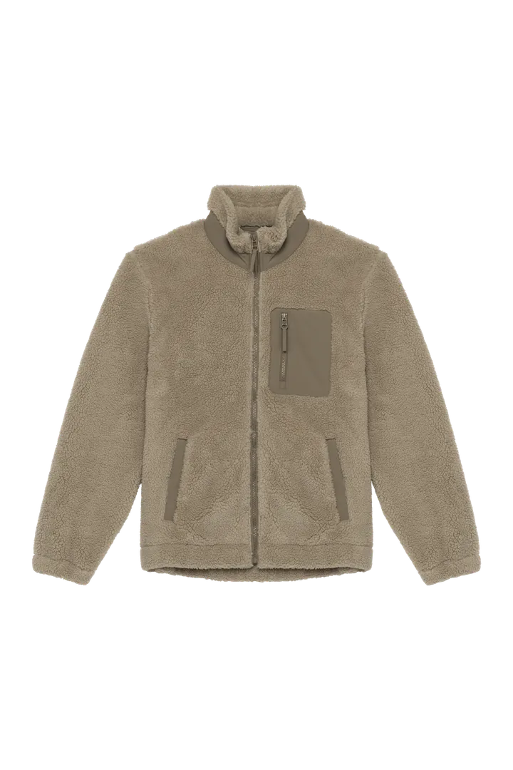 Veste écoresponsable en sherpa unisexe Wet Sand / Driftwood
