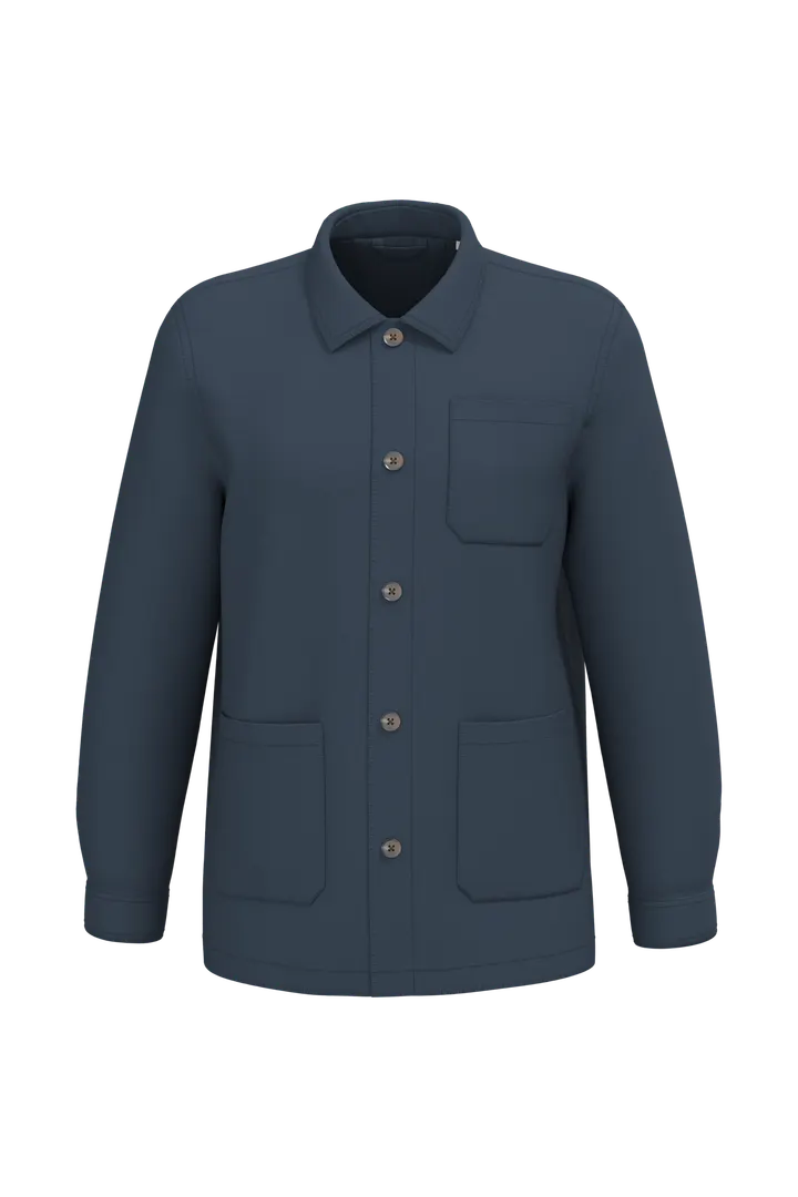 Gewaschene nachhaltige Unisex-Workerjacke Washed Navy Blue