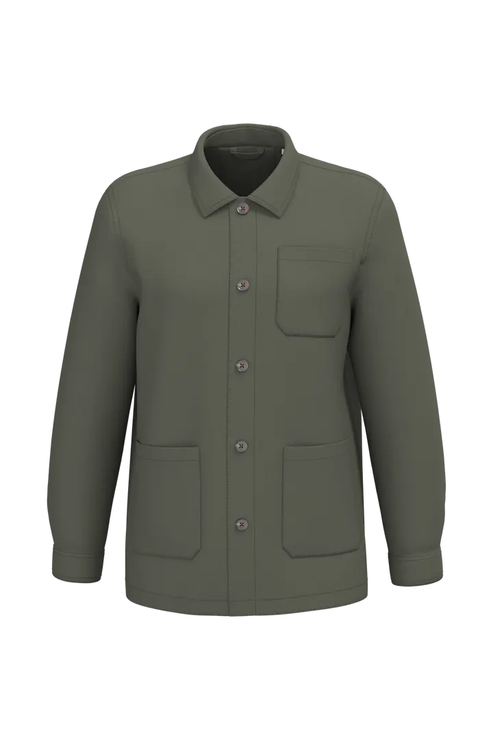 Gewaschene nachhaltige Unisex-Workerjacke Washed Organic Khaki
