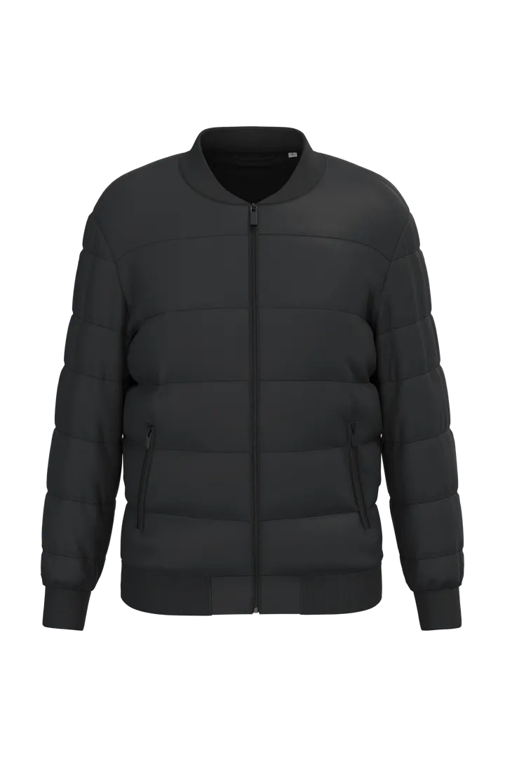 Umweltfreundliche Unisex-Steppjacke mit Teddykragen Black