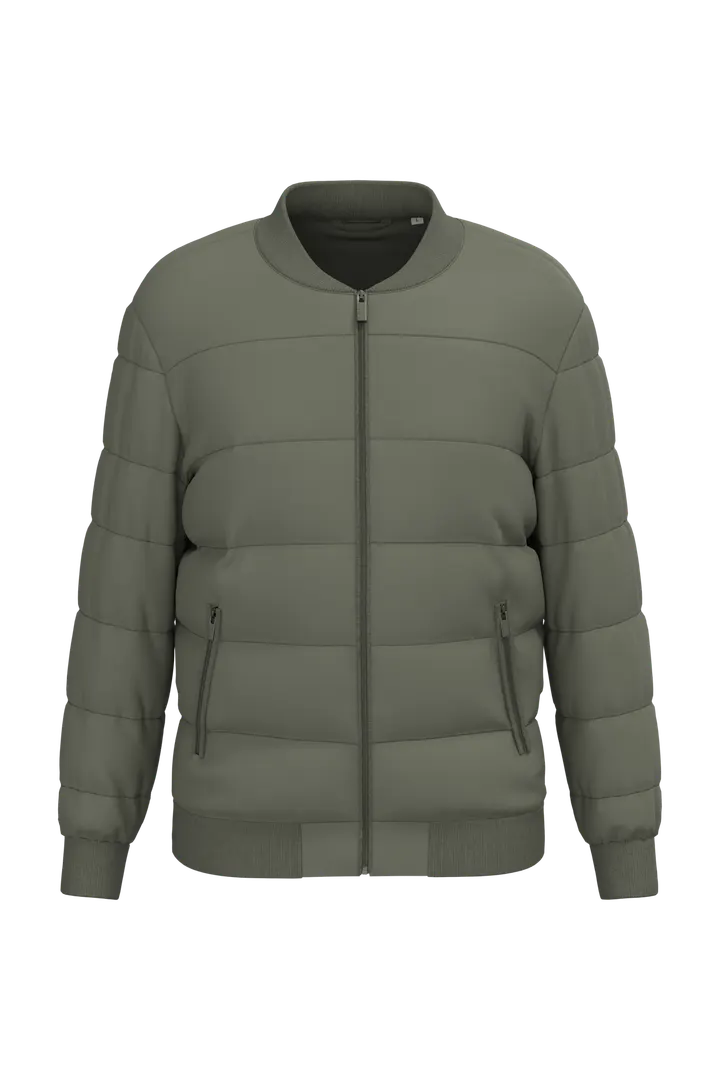 Umweltfreundliche Unisex-Steppjacke mit Teddykragen Organic Khaki