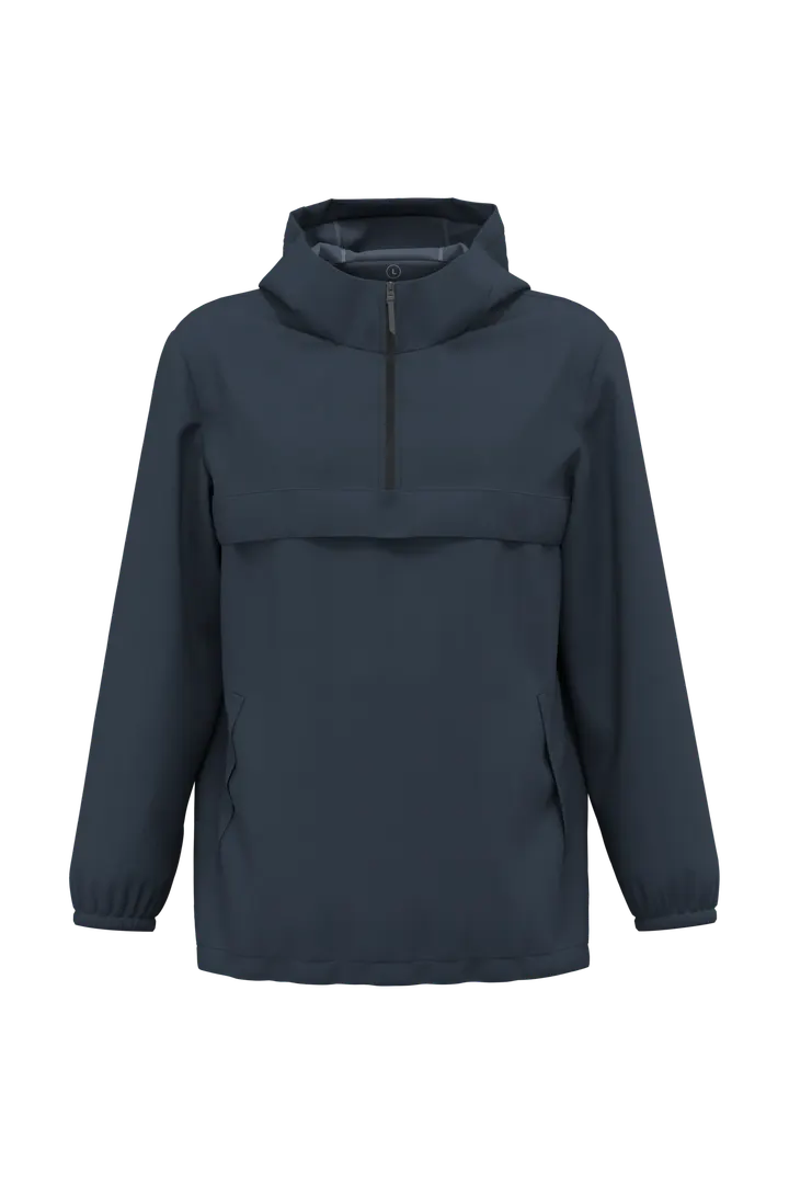 Veste coupe-vent imperméable écoresponsable quart zip unisexe Navy Blue