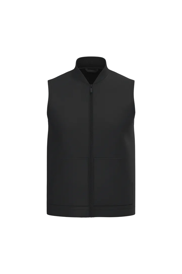 Bodywarmer rembourré en sergé écoresponsable à col teddy unisexe Black