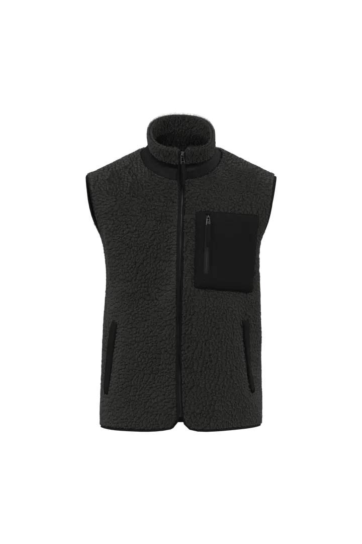 Umweltfreundlicher Unisex Sherpa-Bodywarmer Black