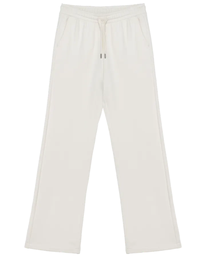 Umweltfreundliche weite Jogginghose aus French Terry für Damen Ivory