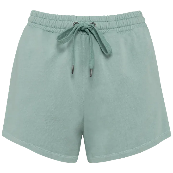 Umweltfreundliche Damenshorts aus French Terry Washed Jade Green