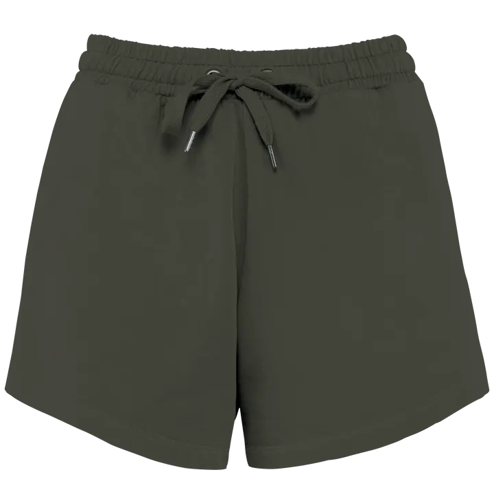 Umweltfreundliche Damenshorts aus French Terry Washed Organic Khaki