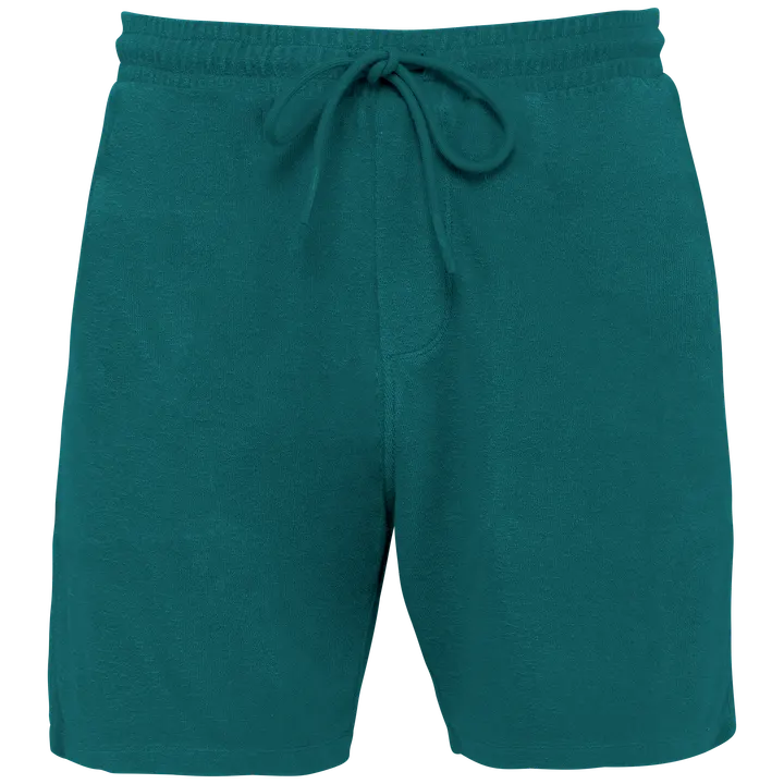 Umweltfreundliche Herrenshorts aus Frottee Peacock Green