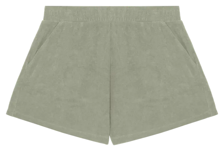 Umweltfreundliche Damenshorts aus Frottee Almond Green